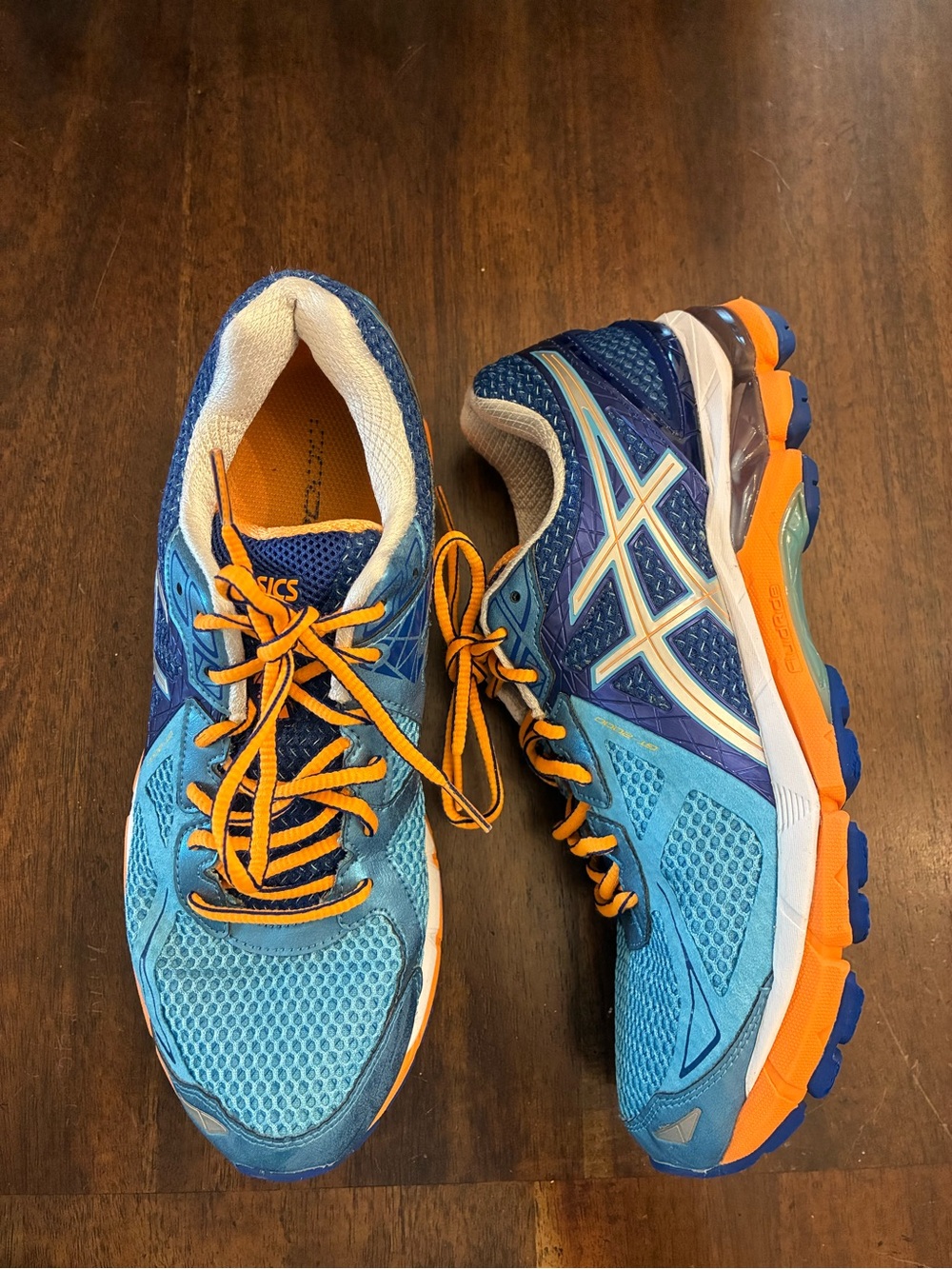 ASICS Women's GT-2000 3 Trail Running Shoe Women’s 10 Blue Orange Sneakers